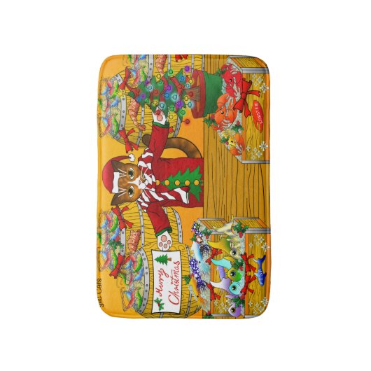 Weihnachtsmarkt Badematte (Vorderseite Vertikal)