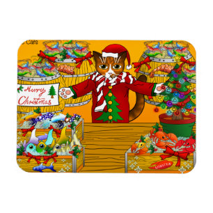 Weihnachtsmarkt Cat Magnet