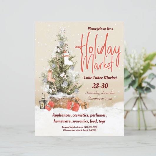 Weihnachtsmarkt Einladung (Stehend Vorderseite)