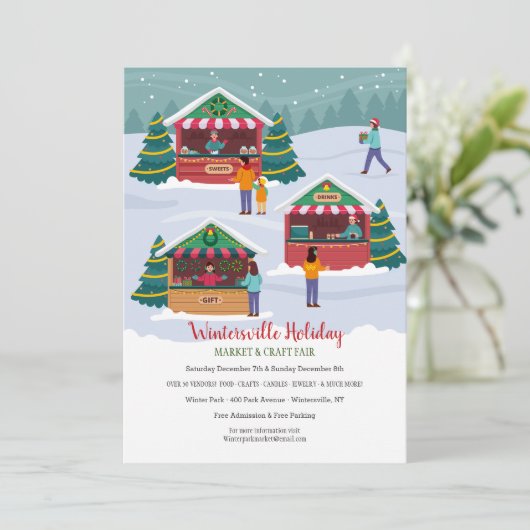 Weihnachtsmarkt Einladung (Stehend Vorderseite)