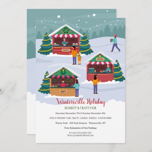 Weihnachtsmarkt Einladung (Vorne/Hinten)
