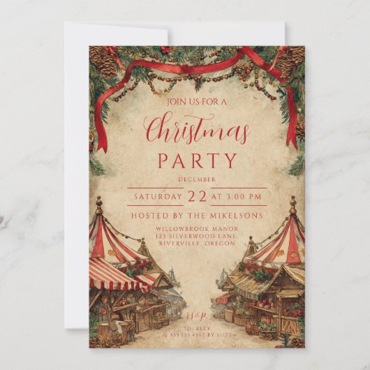 Weihnachtsmarkt Einladung (Vorderseite)