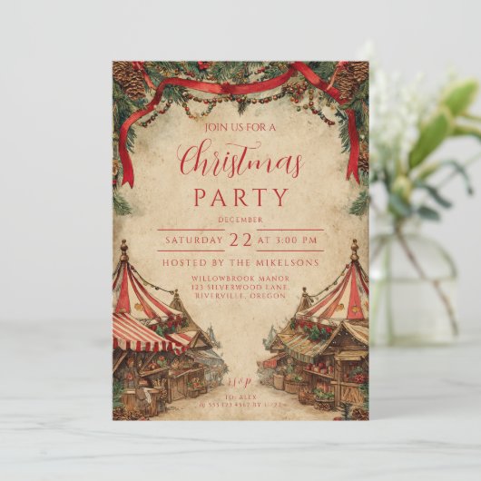 Weihnachtsmarkt Einladung (Stehend Vorderseite)