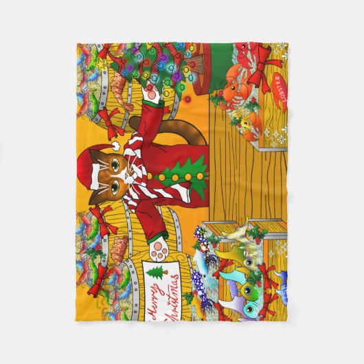 Weihnachtsmarkt Fleecedecke (Vorderseite)