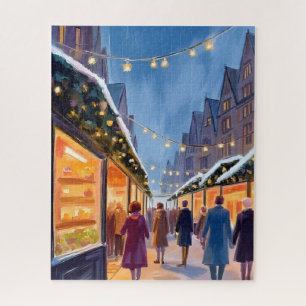 Weihnachtsmarkt Frohe Weihnachten Malerei Puzzle