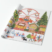Weihnachtsmarkt Geschenkpapier (Ungerollt)