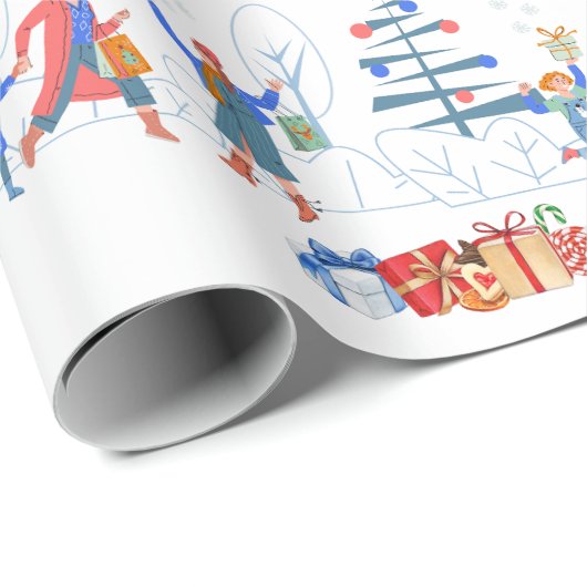 Weihnachtsmarkt Geschenkpapier (Rolleneckpunkt)