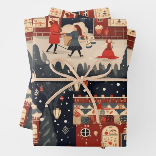 Weihnachtsmarkt Geschenkpapier Set (Beispiel)