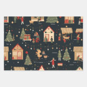 Weihnachtsmarkt Geschenkpapier Set (Vorderseite)