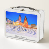 Weihnachtsmarkt in Brasov Rumänien Metall Brotdose (Vorderseite)