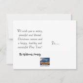 Weihnachtsmarkt in den Bergen - Brauch Feiertagskarte (Rückseite)