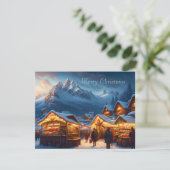 Weihnachtsmarkt in den Bergen - Brauch Feiertagskarte (Stehend Vorderseite)
