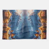 Weihnachtsmarkt in den Bergen - Brauch Geschirrtuch (Horizontal)