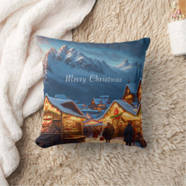 Weihnachtsmarkt in den Bergen - Brauch Kissen