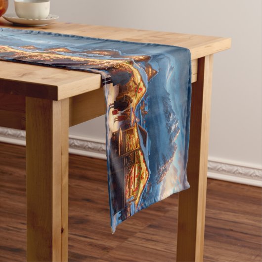 Weihnachtsmarkt in den Bergen - Brauch Kurzer Tischläufer (Beispiel)