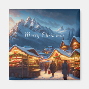 Weihnachtsmarkt in den Bergen - Brauch Magnet
