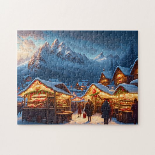 Weihnachtsmarkt in den Bergen - Brauch Puzzle (Horizontal)