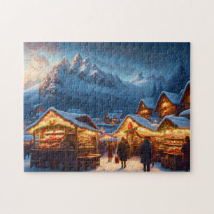 Weihnachtsmarkt in den Bergen - individuell Puzzle