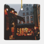 Weihnachtsmarkt in Stockholm Keramikornament (Rückseite)