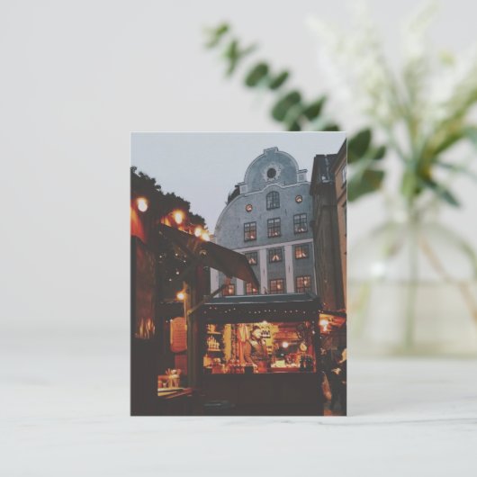 Weihnachtsmarkt in Stockholm Postkarte (Stehend Vorderseite)