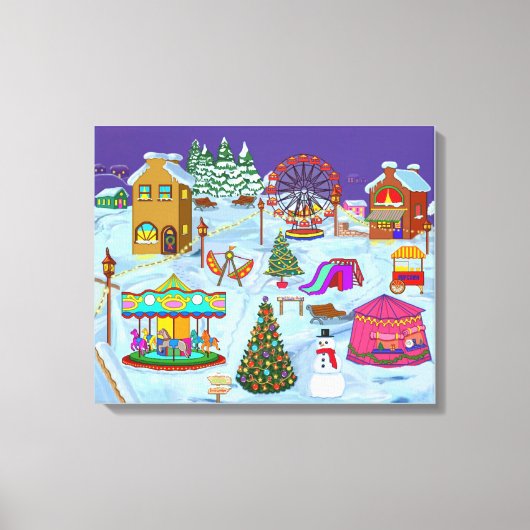 Weihnachtsmarkt Leinwanddruck (Vorderseite)