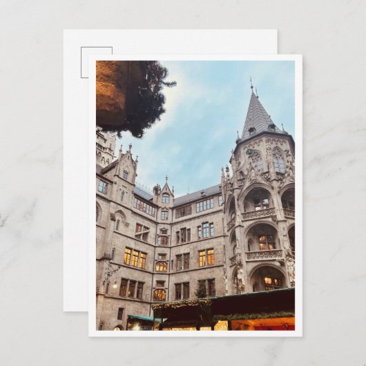 Weihnachtsmarkt München, Deutschland Postkarte (Vorne/Hinten)