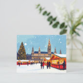 Weihnachtsmarkt Österreich Wien Rathaus Winter Postkarte (Stehend Vorderseite)