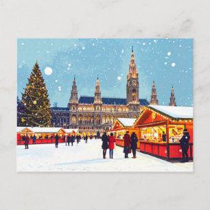 Weihnachtsmarkt Österreich Wien Rathaus Winter Postkarte