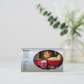 Weihnachtsmarkt - Popcorn und Heiße Apfelwein Visitenkarte (Stehend Vorderseite)