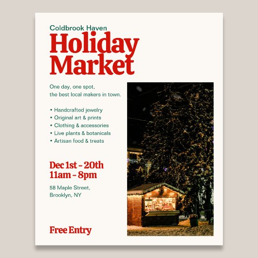 Weihnachtsmarkt Retro-Foto-Flyer Flyer
