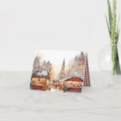 Weihnachtsmarkt Rot geklappt Danke Karte (Rückseite)