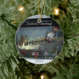 Weihnachtsmarkt-Schaufenster Keramikornament