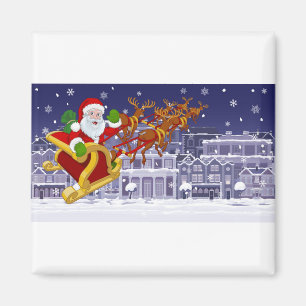 Weihnachtsmarkt-Schnee-Szene Magnet