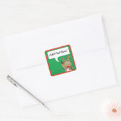 Weihnachtsmarkt-Sticker Reindeer personalisieren Quadratischer Aufkleber (Umschlag)