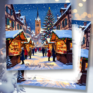Weihnachtsmarkt Strasbourg, Frankreich Personalisi Feiertagskarte