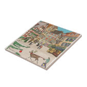 Weihnachtsmarkt Straßburg Frankreich Retro inspiri Fliese (Seite)