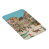 Weihnachtsmarkt Straßburg Frankreich Retro inspiri Magnet (Rechte Seite)