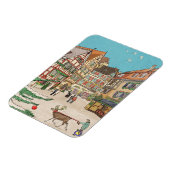 Weihnachtsmarkt Straßburg Frankreich Retro inspiri Magnet (Linke Seite)