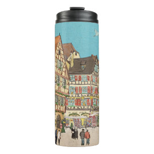 Weihnachtsmarkt Straßburg Frankreich Retro inspiri Thermosbecher