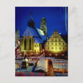 Weihnachtsmarkt, Stuttgart, Abendstimmung mit Schn Postkarte (Vorderseite)