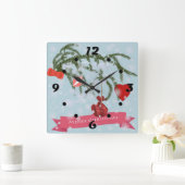 Weihnachtsmarkt-Uhr Quadratische Wanduhr (Zuhause)