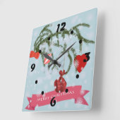 Weihnachtsmarkt-Uhr Quadratische Wanduhr (Winkel)