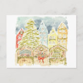 Weihnachtsmarkt Wasserfarbenreise Einladungspostkarte (Vorderseite)