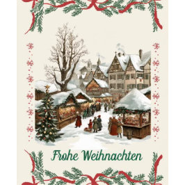Weihnachtsmarkt-Weihnachtskarte Vintag Feiertagskarte