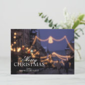 Weihnachtsmarktlichter Feiertagskarte (Stehend Vorderseite)