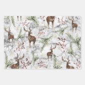 Weihnachtsmarmor Rentier Dekoration Xmas Muster Geschenkpapier Set (Vorderseite 2)