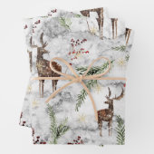 Weihnachtsmarmor Rentier Dekoration Xmas Muster Geschenkpapier Set (Beispiel)