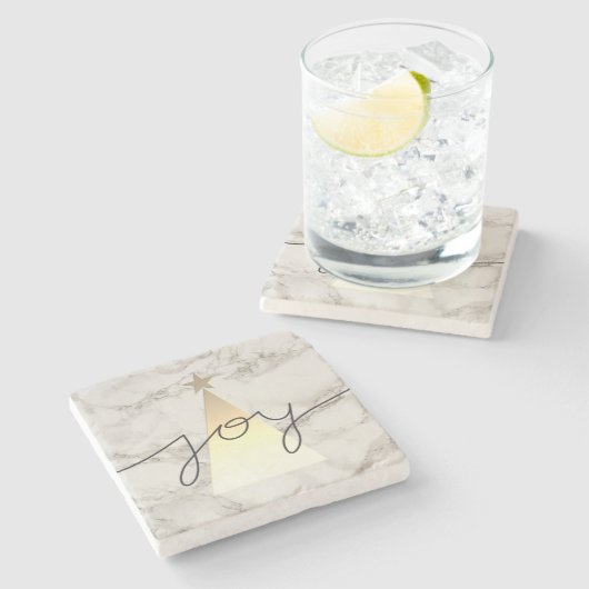 Weihnachtsmarmor Steinuntersetzer (Seitenansicht)