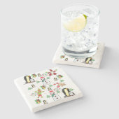 Weihnachtsmarmor Stone Untersetzer, Pinguin Snowma Steinuntersetzer (Seitenansicht)