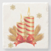 Weihnachtsmarmor Stone Untersetzer, Weihnachtskerz Steinuntersetzer (Vorderseite)